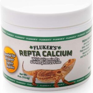 A bottle of Calcium Reptile Supplement for enhancing bone health in reptiles