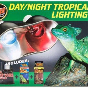 A Zoo Med Day/Night Tropical Lighting Kit for pet terrariums.