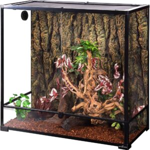 REPTI ZOO Large Reptile Terrarium Vertical Reptile Tank with Glass Doors and Ventilation System for Snakes, Lizards, and Other Reptiles